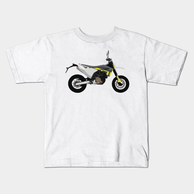 Motorcycle Husqvarna Supermoto 701 2021 Kids T-Shirt by WiredDesigns